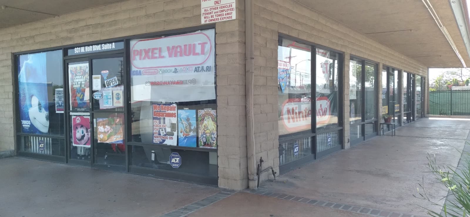 Pixel Vault Games storefront on Holt Boulevard